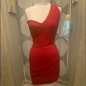 Red One Shoulder Dress